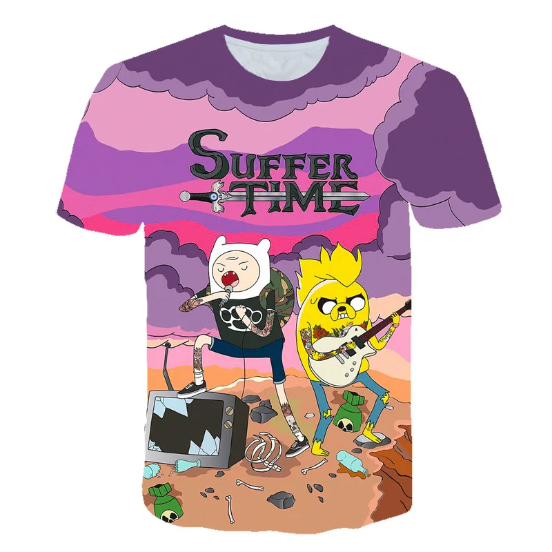 

Adventure Time 3D Printed T-Shirts Catoon Style Children Fashion O-Neck Short Sleeve T Shirt Harajuku Boy Tshirt Kids Tees Tops