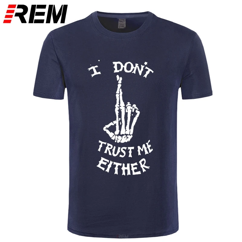 

Забавная футболка REM I't TRUST ME с черепом, крутая Мужская хлопковая футболка с принтом и рукавом-фонариком, Повседневная Свободная Мужская футб...