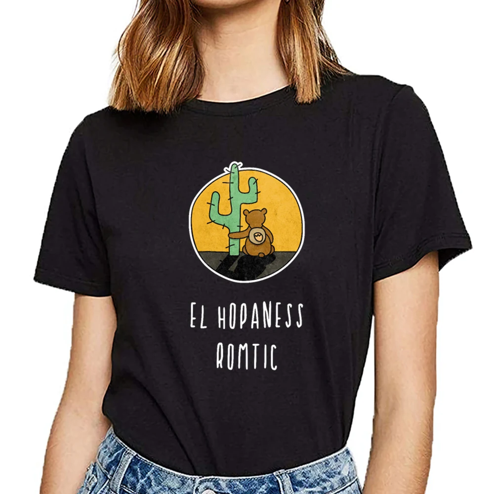 

Tops T Shirt Women el hopaness romtic hopeless romantic Comic Inscriptions Print Female Tshirt