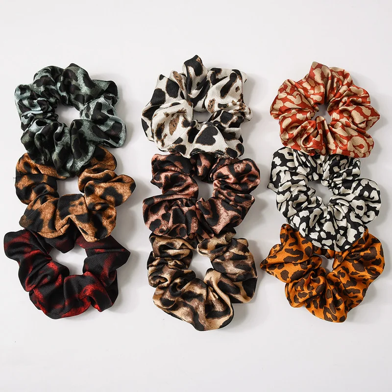 

Vintage Leopard Scrunchies Headband Hair Rope Women Girls Dot Hair Ties Ponytail Holder Elastic Hair Band Hair Accessories