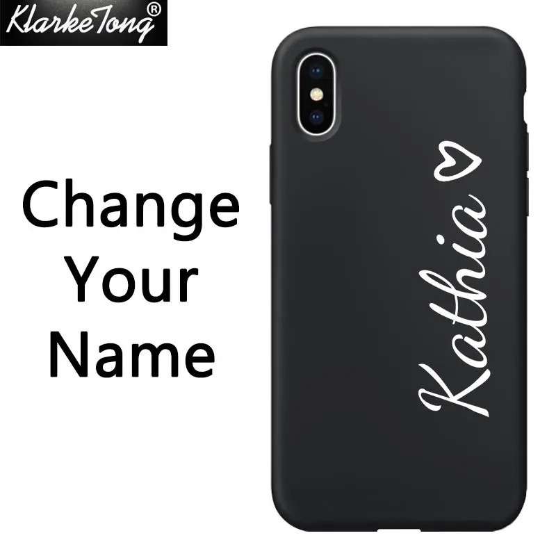 DIY3 Personalized Custom Name Text Soft Silicone Phone Case For iPhone XS MAX XR 6S 7 8 Plus 11 promax Matte Black TPU Cover - Цвет: DIY3