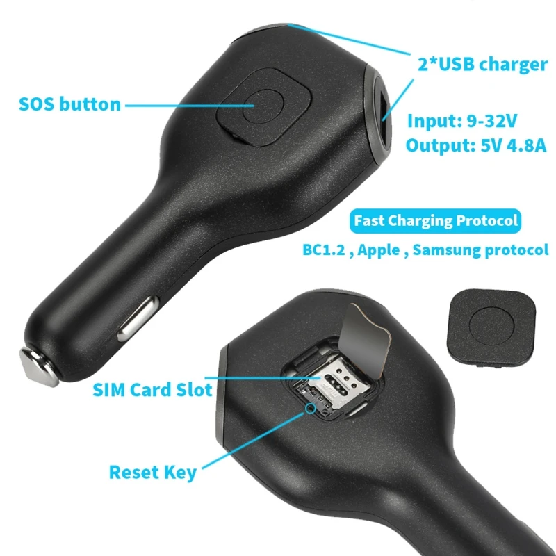 

G18 SOS Car GPS Locator GPS Tracker GPS GSM Wifi LBS Real-time Tracking Call Voice Monitoring Recorder Dual USB Car Charger