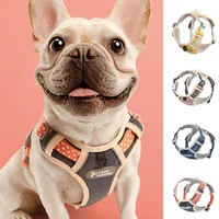 50 dropshippingthe new pet harness adjustable luminous fabric double sided breathable dog chest strap outdoor