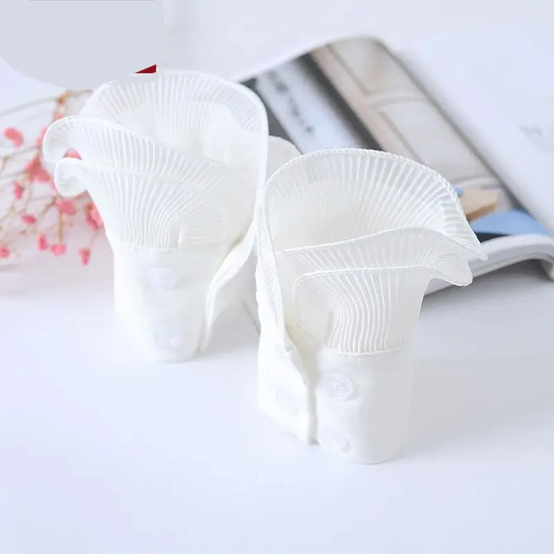 Женская плиссированная рубашка съемная с расклешенными рукавами однотонные