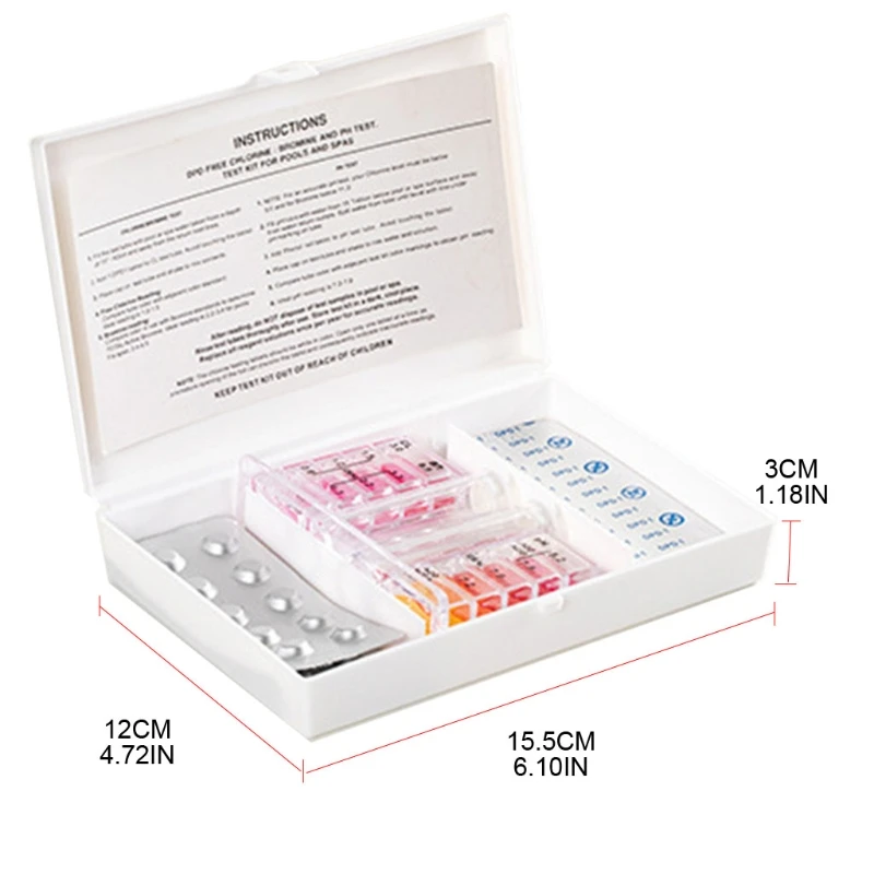 

1 Set Of Hot Sale Swimming Pool Special Test Kit Accessories Bromine Reading pH Reading Water Test Chlorine Water