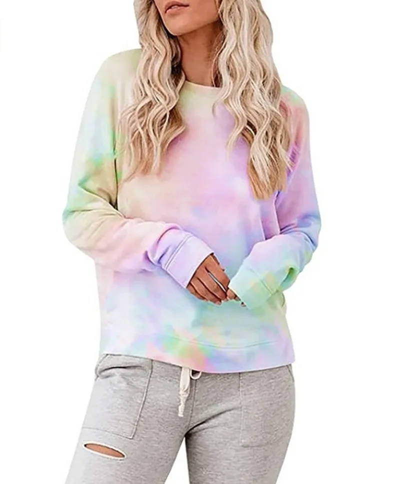 

Hooded Tie-dye Printed Autumn/winter round-neck jacket Women's Hoodies Long Sleeve Female Sweatshirts 2020 New Streetwear