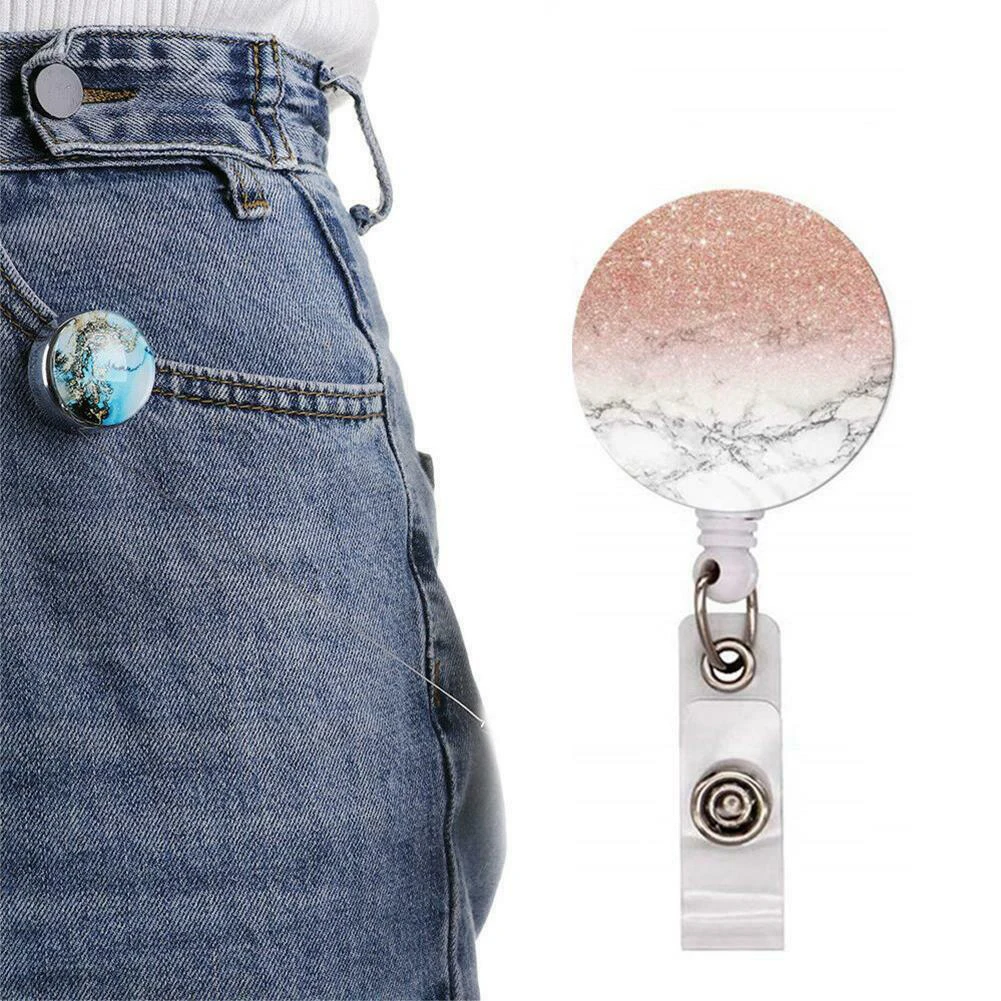 

Retractable Badge Holder ID Badge Reel Card Holders with Alligators Clip ND998