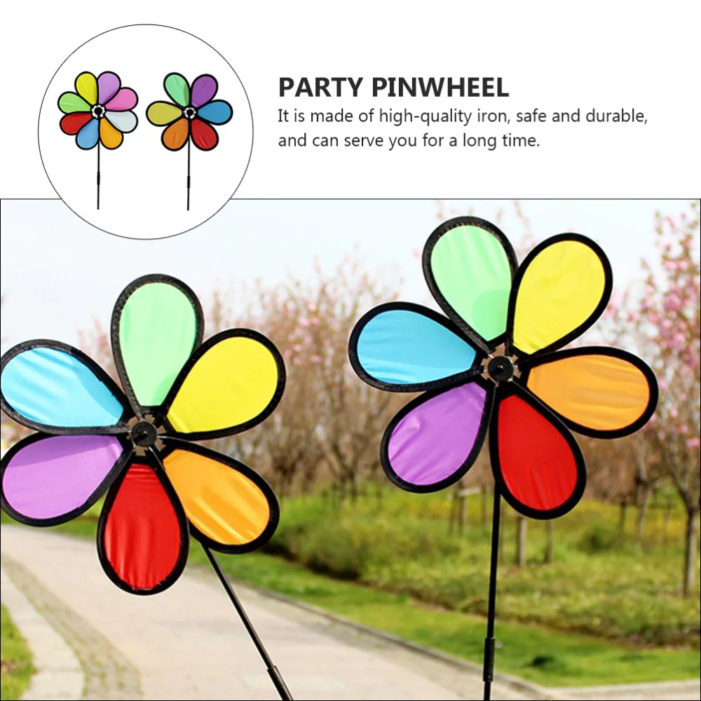 

2Pcs Garden Rainbow Windmill Garden Colorful Cartoon Windmill Kid (Colorful)