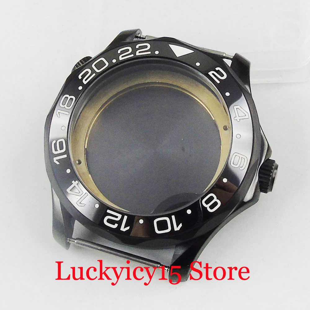 

6 Models PVD Plated 41mm Watch Case With Sapphire Glass Rotating Bezel Fit ETA 2836 MIYOTA Movement