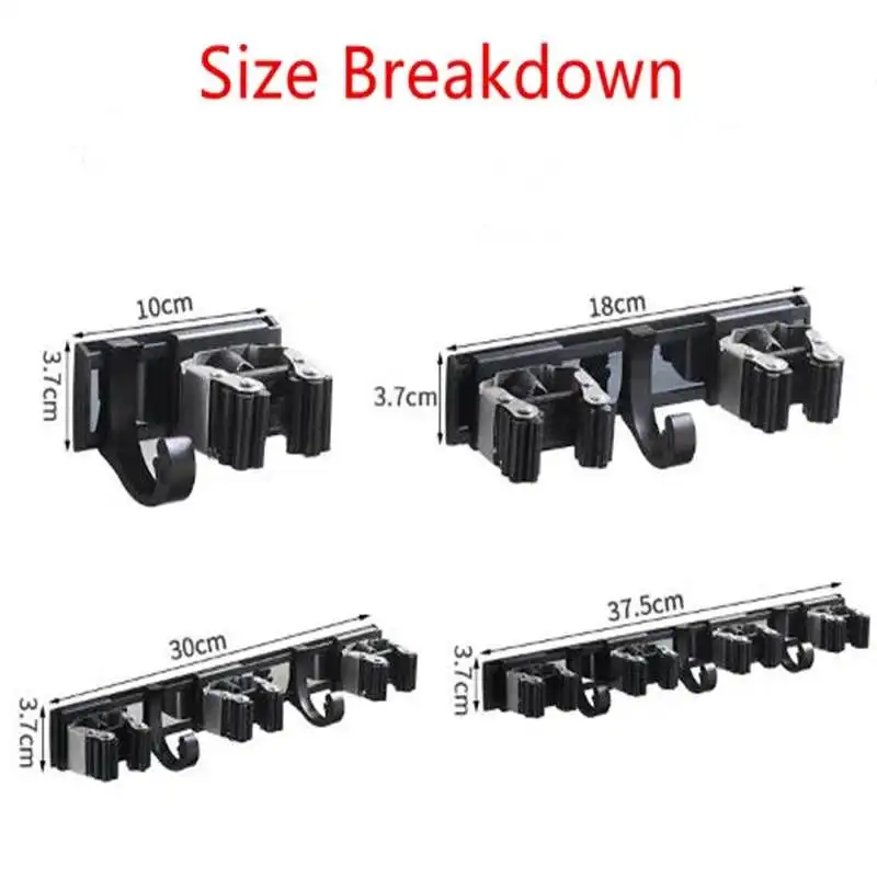 Алюминиевый настенный держатель для швабры вешалка щетки и метлы хранения