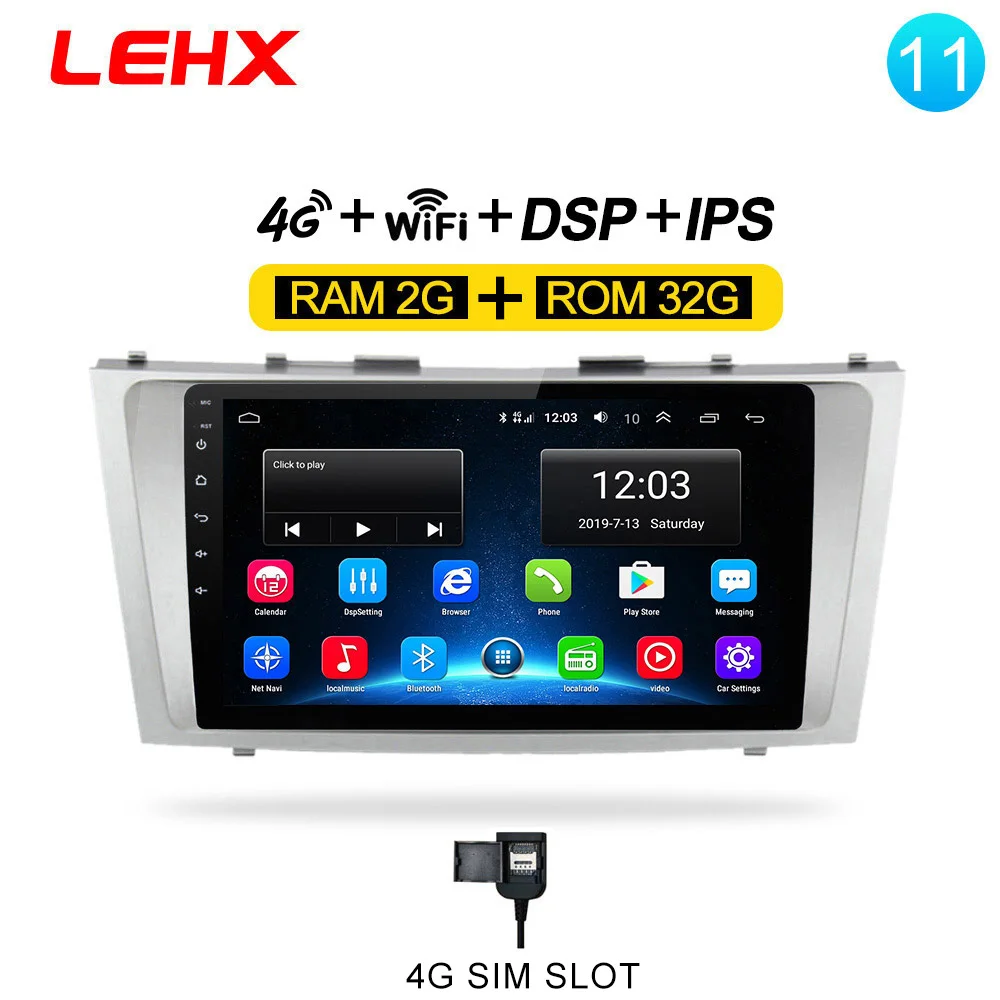 LEHX Android 8,1 автомобильный мультимедийный плеер 2 din автомагнитола для toyota camry 2007 2008 2009-2011с навигацией автомобиля стерео головное устройство - Цвет: LE-camry-32G-4G