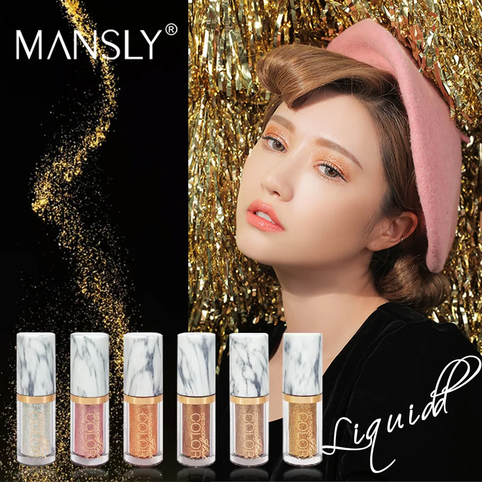 

Marbling Glitter eye shadow solution Ultra glitter pearl nude makeup monochromatic liquid eye shadow