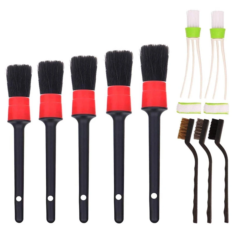 

10 Pcs Car Cleaner Brush Set Detail Brush Wire Brush Automotive Air Conditioner Auto Detailing Brush for Cleaning Wheels, Int