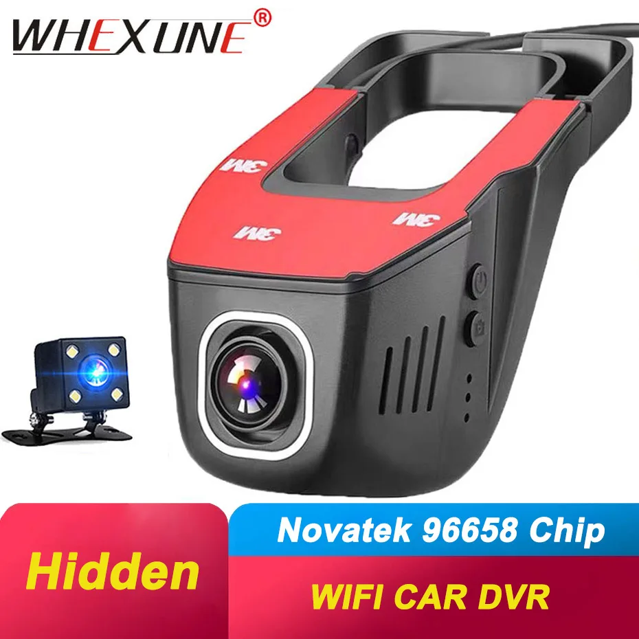 WHEXUNE Mini WIFI Автомобильный видеорегистратор скрытая видеокамера с двумя