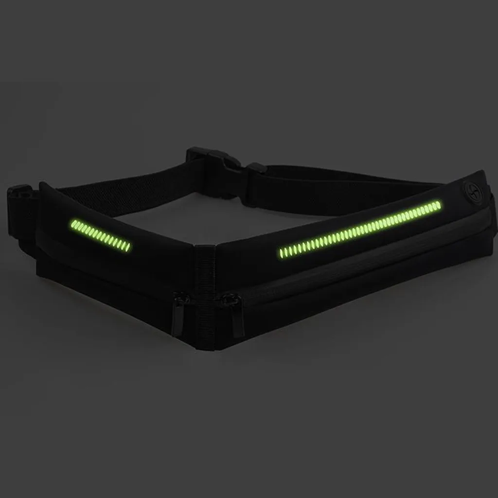 

Unisex Outddor Sports Phone Bag Running Invisible Double Pockets Fashion Solid Luminous Mobile Phone Pockets For Women Men