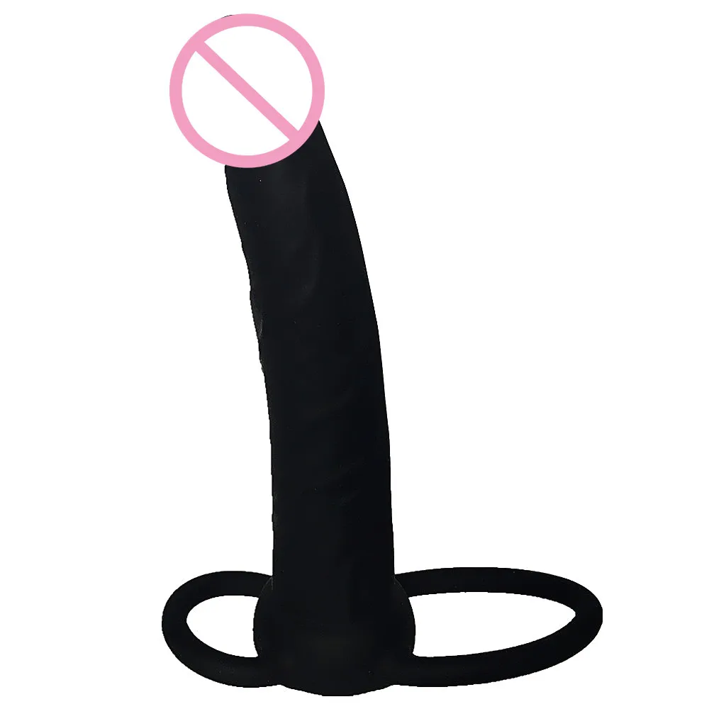 Fantasy 5 дюймов двойное промбер проникающее ремешок на любовь всадник силиконовый