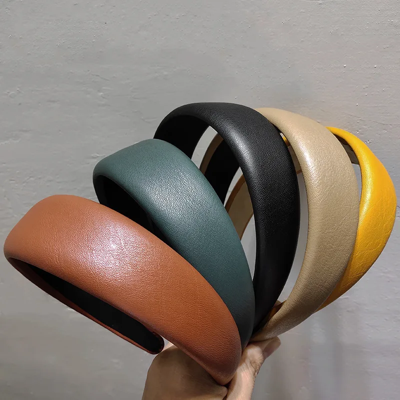 

Бесплатная доставка, модные женские кожаные широкие повязки для волос, повязки на голову в Корейском стиле для девушек, женские головные уб...