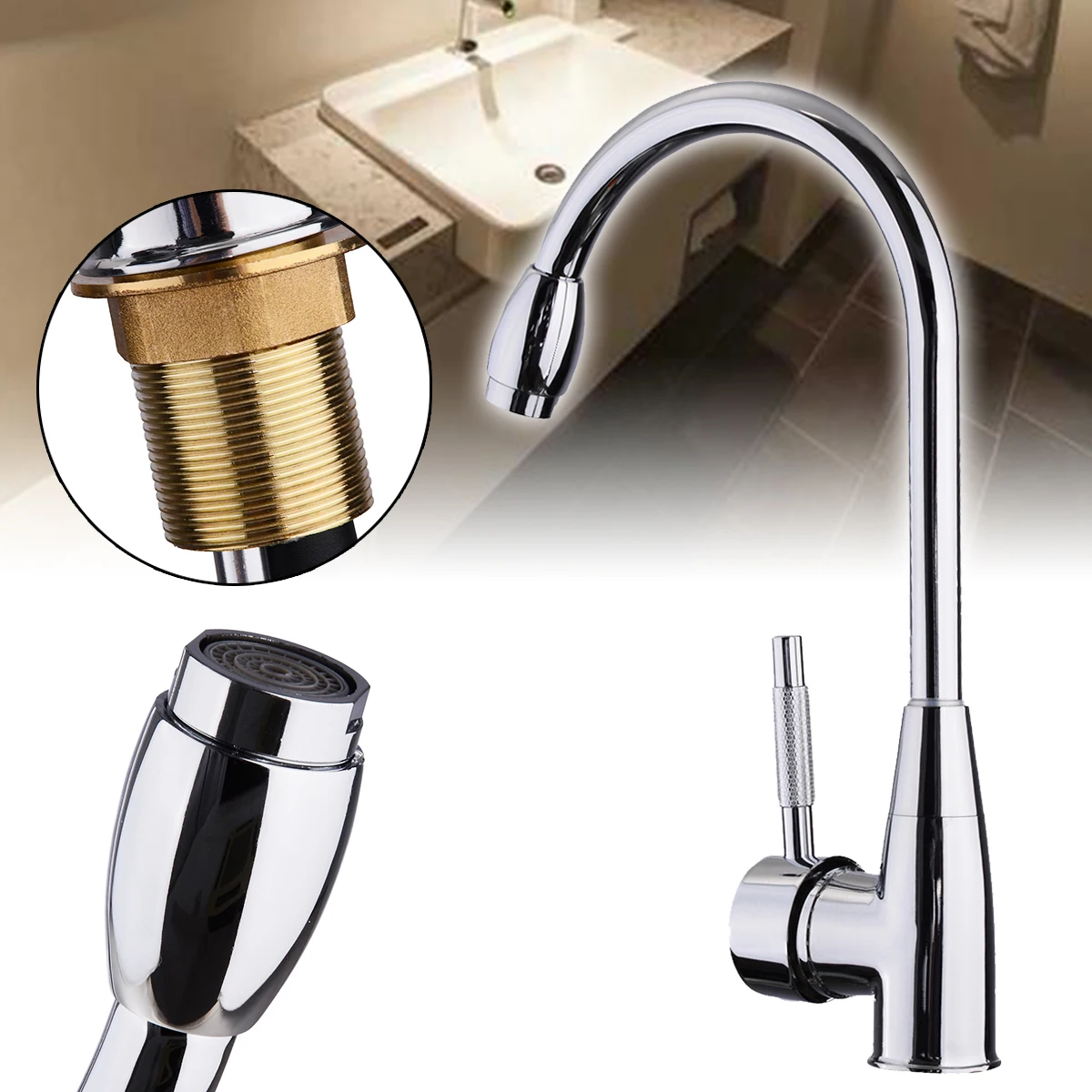 

1 pcs 11.81 * 6.30 * 1.77 Inch Plating Surface Warm&Cold Water Faucet Washing Basin 360 Degree Swivel Mixer Tap Bathroom Fixture