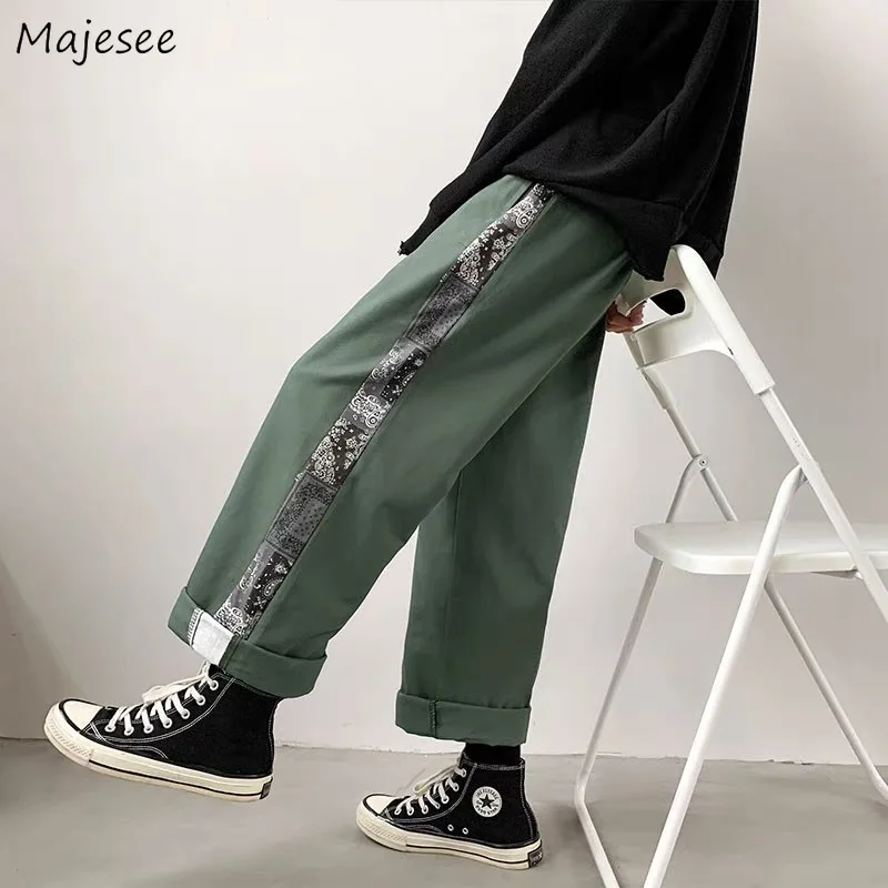 

Men Casual Pants Patchwork Trendy Loose Straight Teenagers Korean Style Males Trousers New-arrival Comfort Unisex High Quality