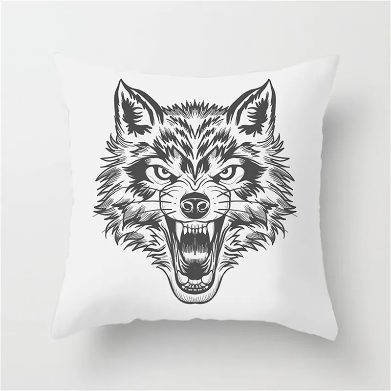 Чехол для подушки Fuwatacchi чехол с изображением животных Wolf Head простой рисунок дома