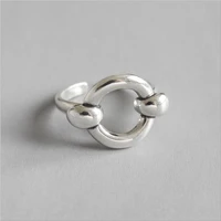925 sterling silver old silver craftsman handcrafted exquisite geometric ring for old ring ladiessimple and fashion accessories
