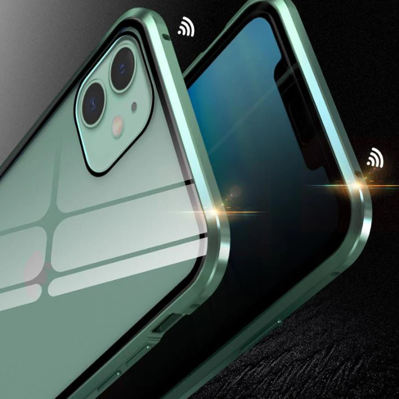 

Magnetic Case For iPhone 12 Pro Max/ 11 Pro Max 9H Anti Spy Privacy 360 Tempered Glass Cover Metal Frame New