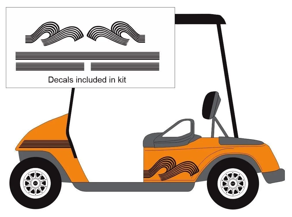 

For 1Set Wave Kit Cart 3M Vinyl Decal Graphic Sticker EZ Go Club Car Star