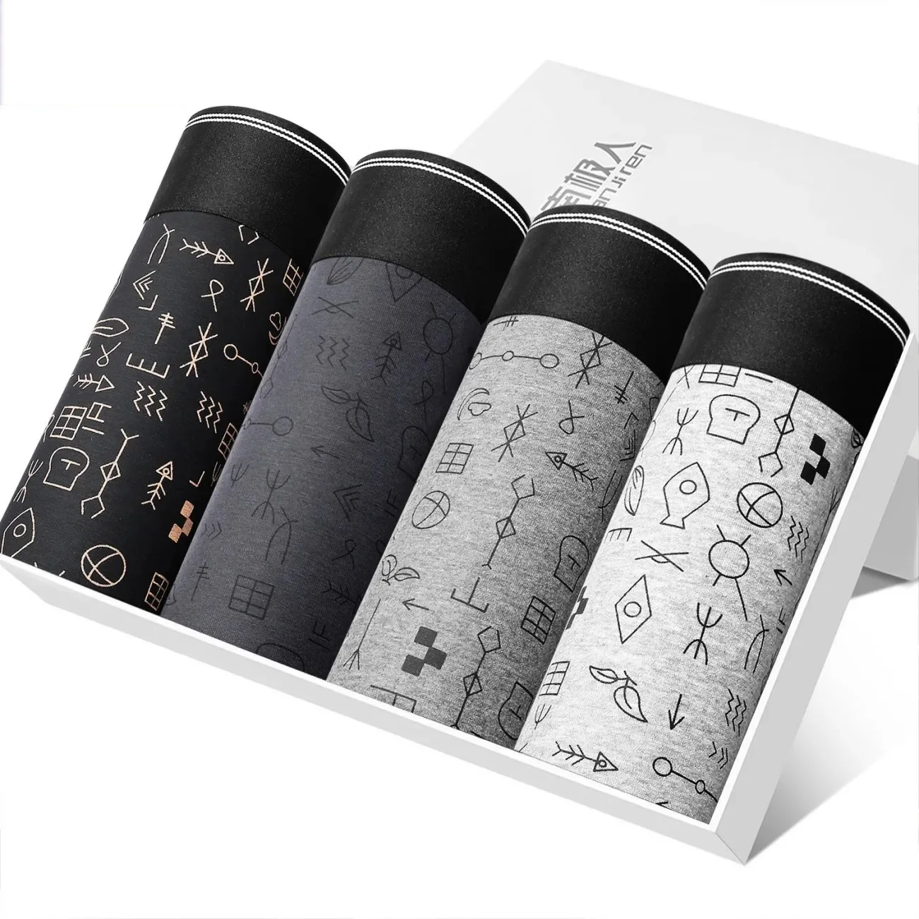 Men's Boxing Underwear Printed Shorts Fashion Sexy Underwear Men's cotton Breathable Mid waist Shorts Men's Boxers L-5XL