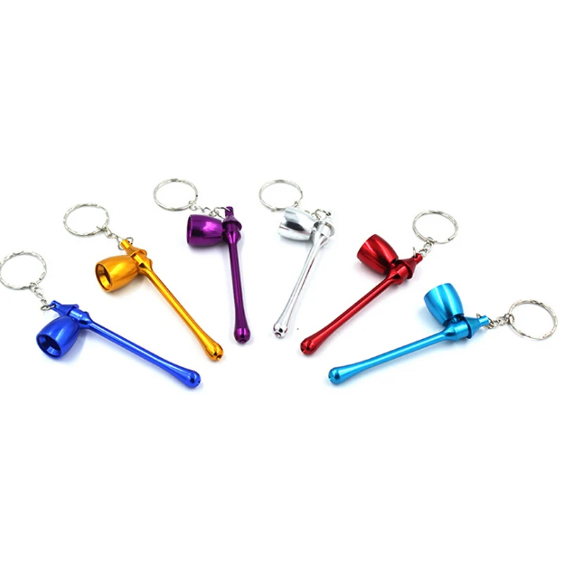 

Mini Aluminum Smoking Tools Mushroom Shaped Tobacco Pipe Keychain Straight Type Portable Smoking Herb Tool
