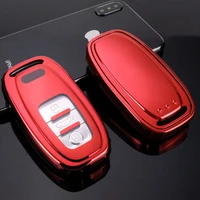 soft tpu car smart remote key fully cover protective shell keychain bag for audi a6l q5 a3 a7 a8l a4l interior accessories