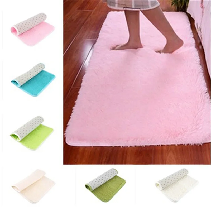 

40cm x 60cm x 3cm Candy Color Soft Anti-Skid Carpet Flokati Shaggy Rug Living Bedroom Floor Mat tapis salon tapete sala
