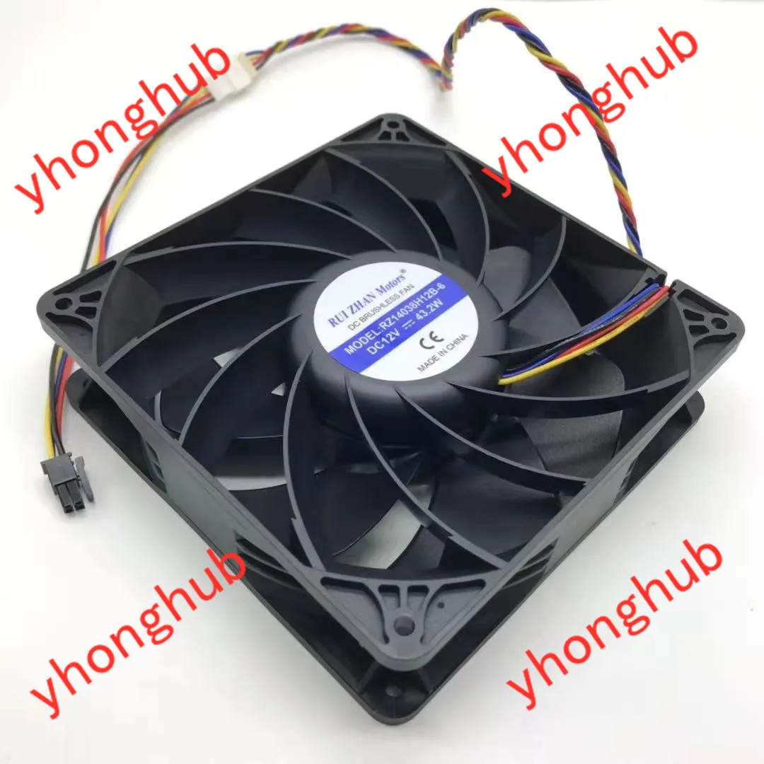 Двигатели RUIZHAN, Φ DC 12V 43,2 W 140x140x38 мм, вентилятор охлаждения сервера