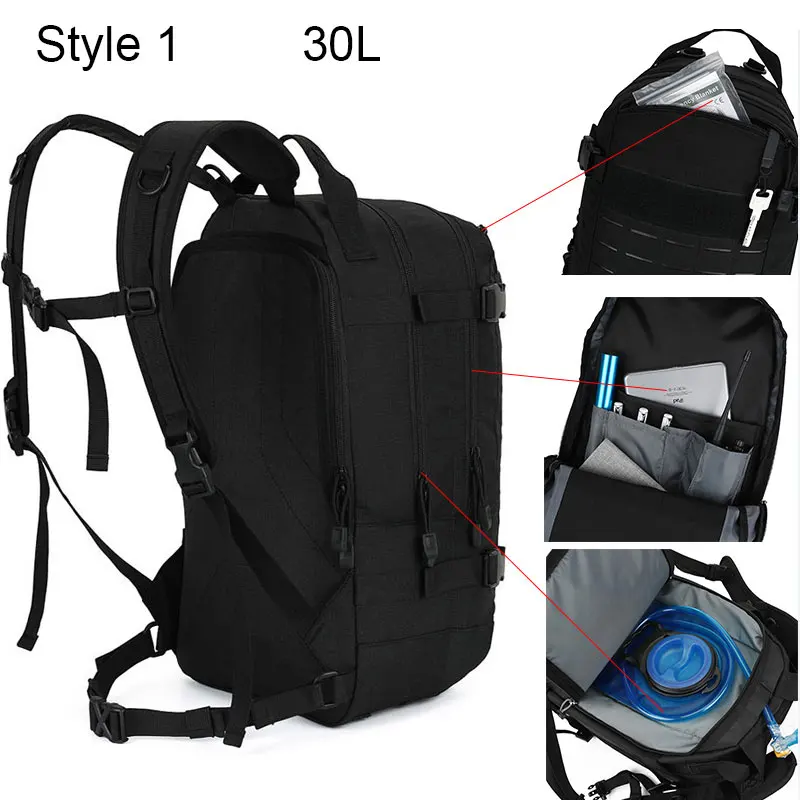 Большой походный рюкзак для мужчин Камуфляжный армейский Молл военная сумка