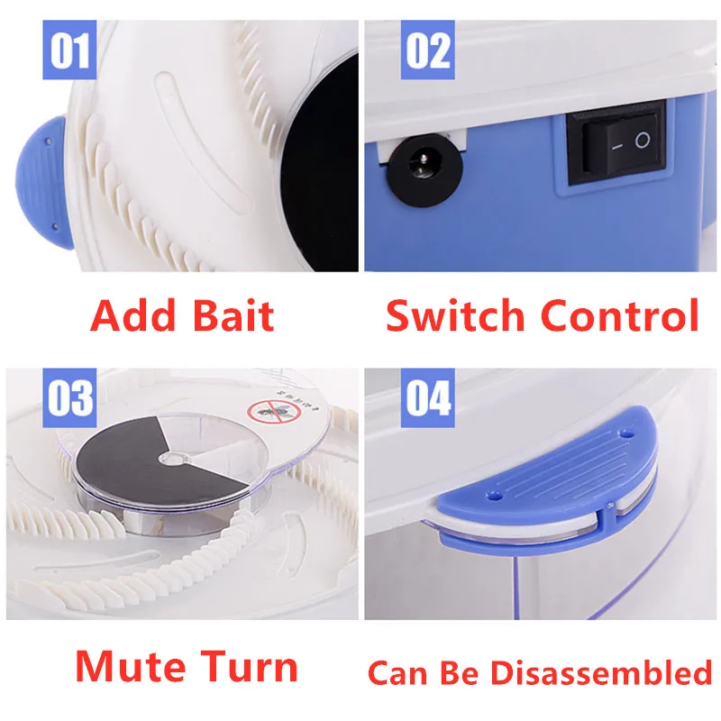 

USB Electric Fly Trap Device Flycatcher Automatic Trapping Food Fly Fly Catcher Insect Pest Flytrap Kitchen Home Type Fly Trap