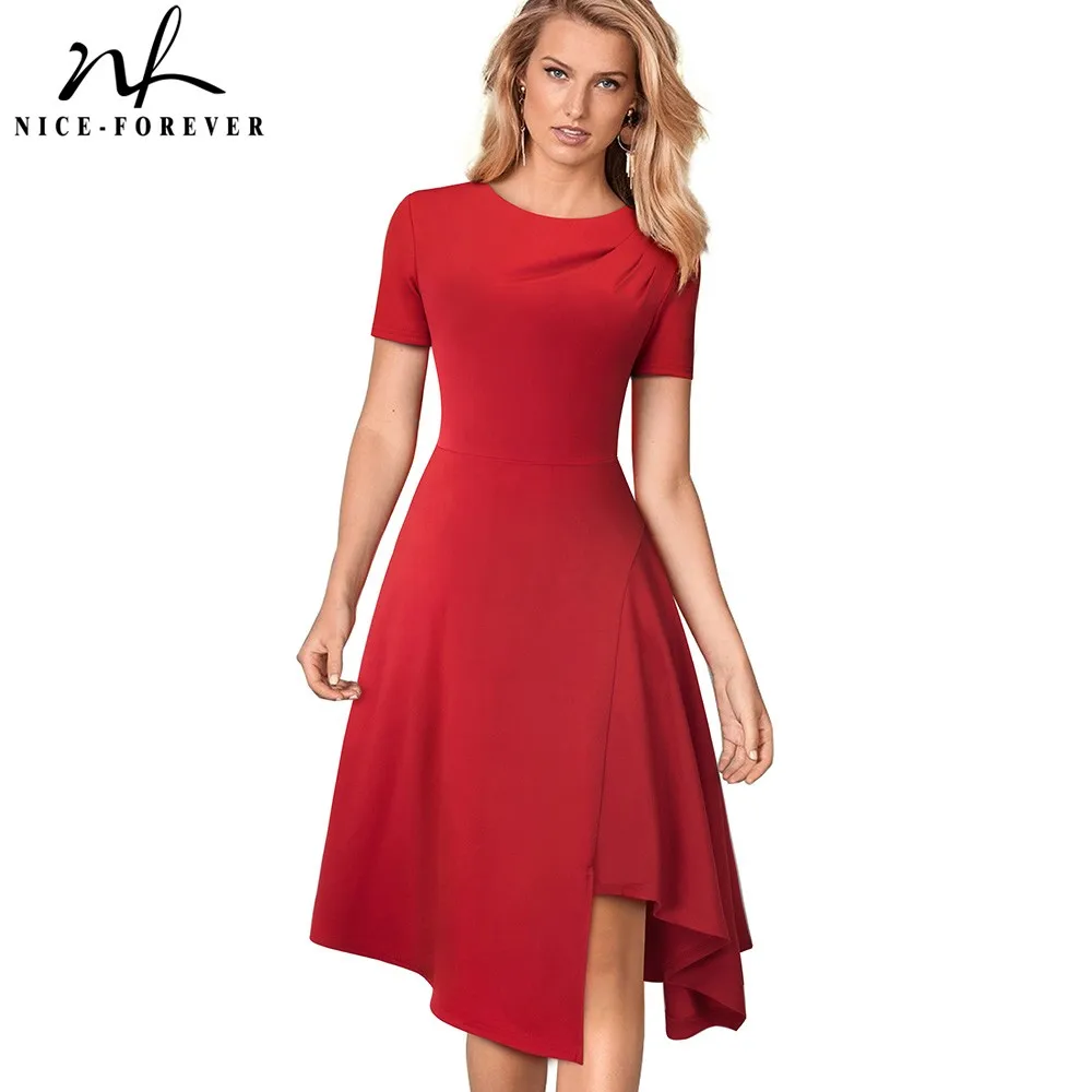 Женское платье с асимметричным подолом Nice forever повседневное расклешенное