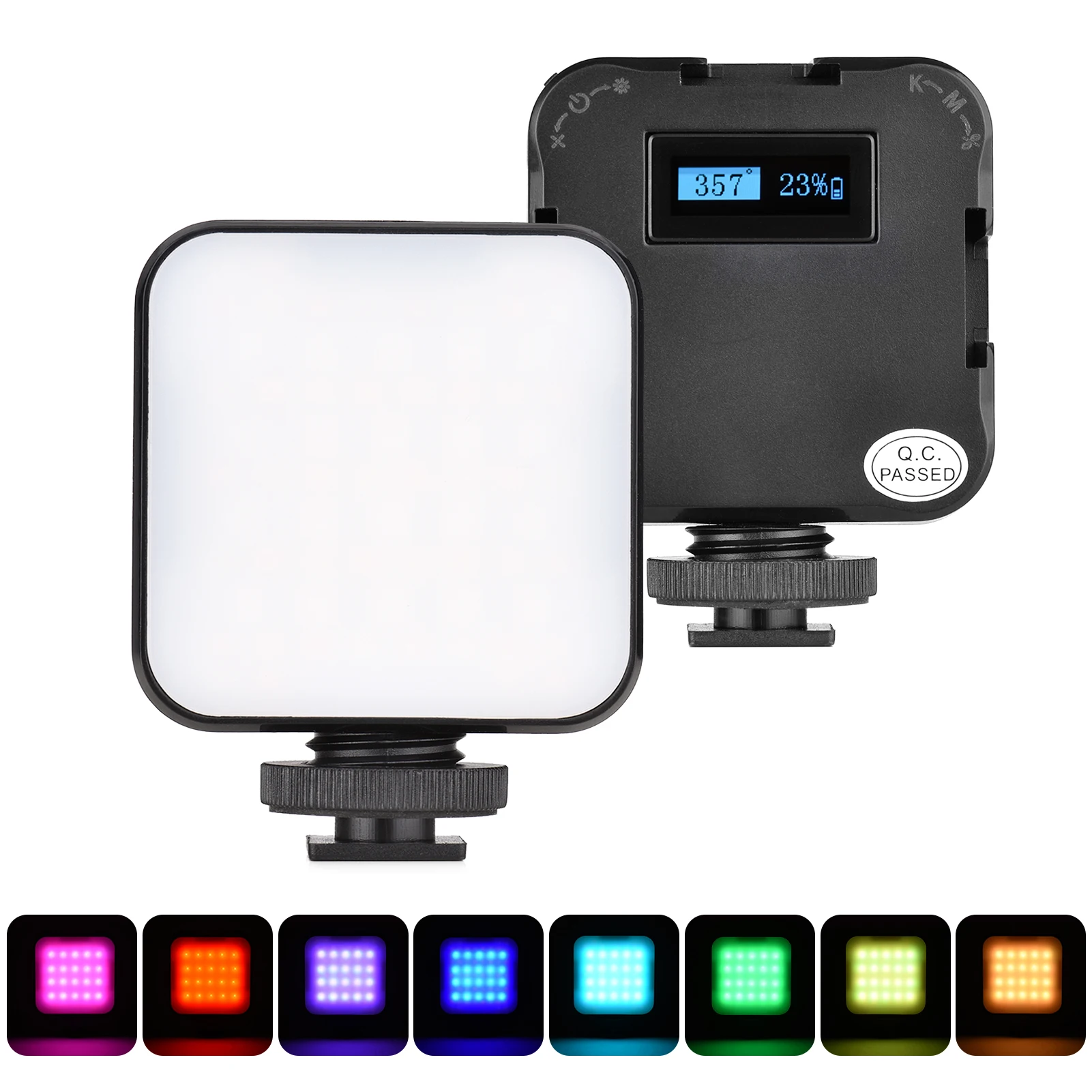 

Andoer ST60RGB мини RGB видео светильник вес светильник 2500K-9000K CRI 95 + Холодный башмак OLED Экран дисплея для прямые трансляции