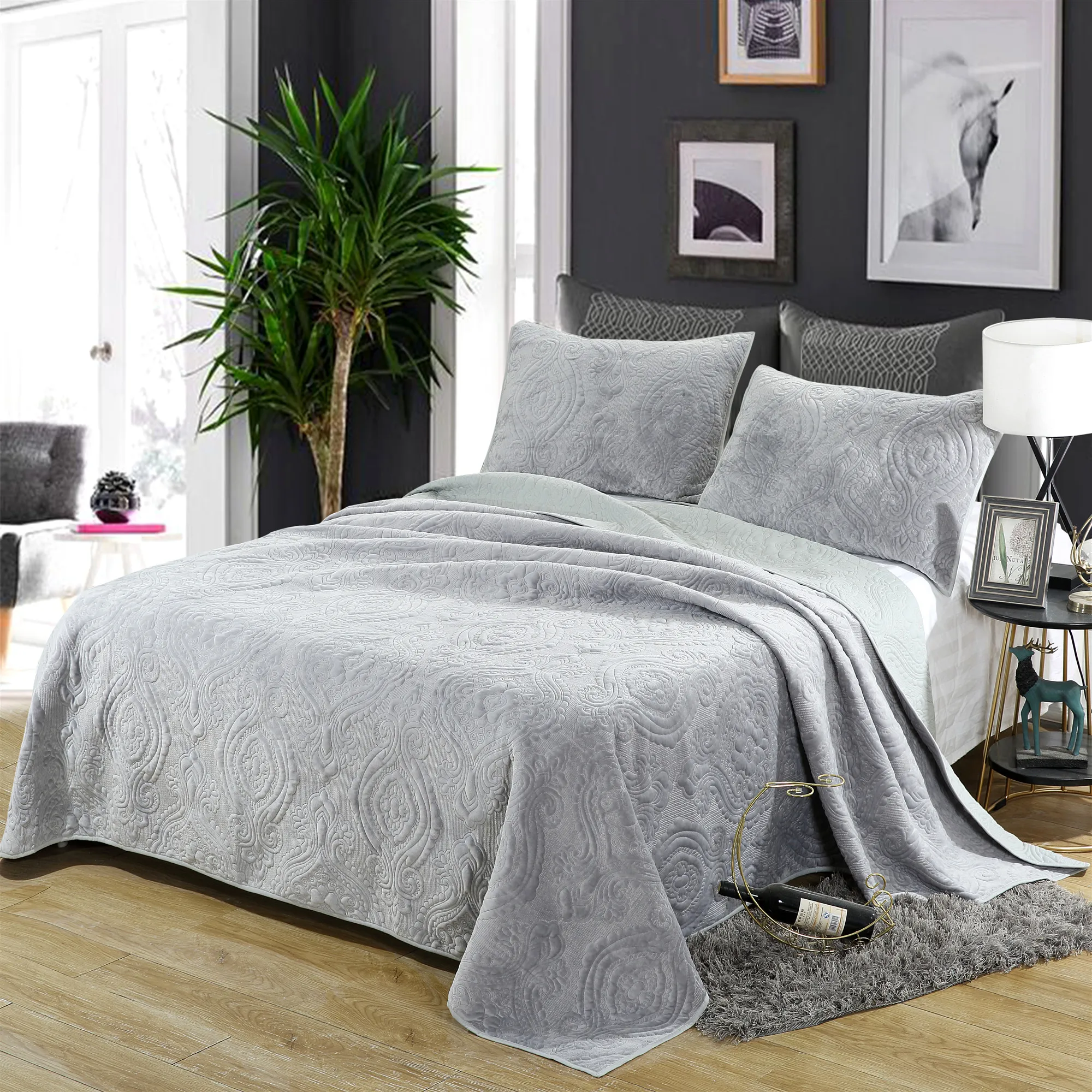 Бесплатная доставка 3 шт. переднее бархатное и заднее хлопковое серое лоскутное