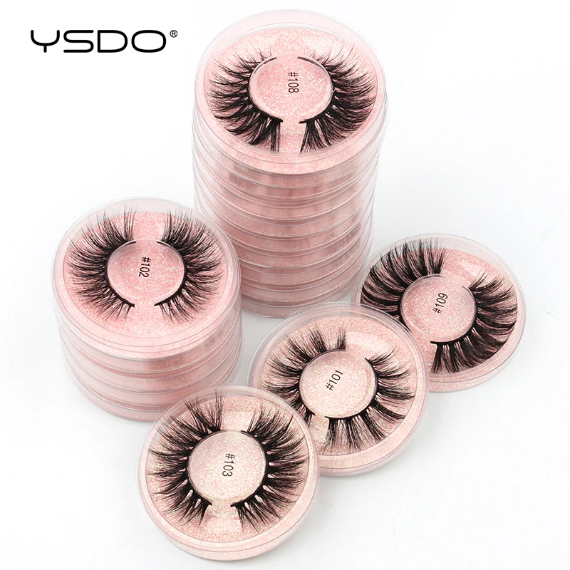

YSDO Mink Eyelash Wholesale 4/10/20/50/100 PCS Faux 3D Mink Lashes Natural False Eyelashes Makeup Fluffy Wispy Fake Lashes Bulk