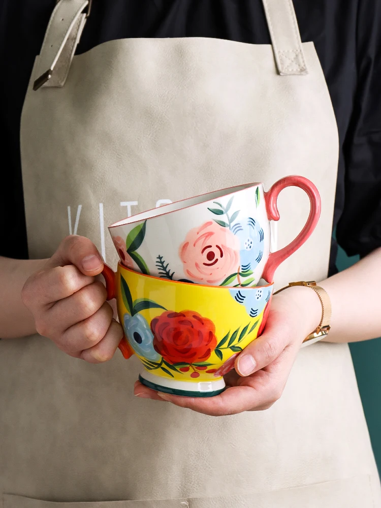 

Japanese Oatmeal Cup Breakfast Cup Large ceramic mug Cute girl online celebrity coffee cup cute coffee mugs and cups