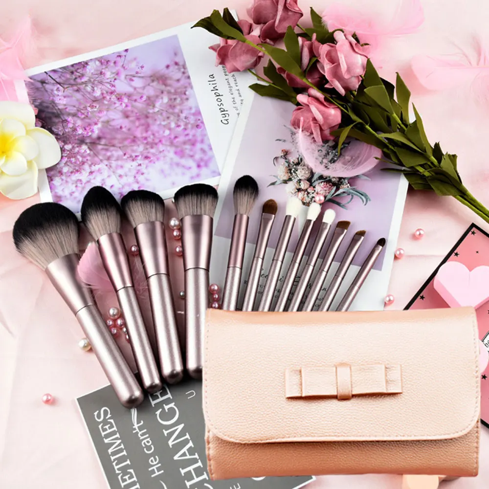 Набор кистей для макияжа Профессиональные 12 шт Тени век основа подводки глаз