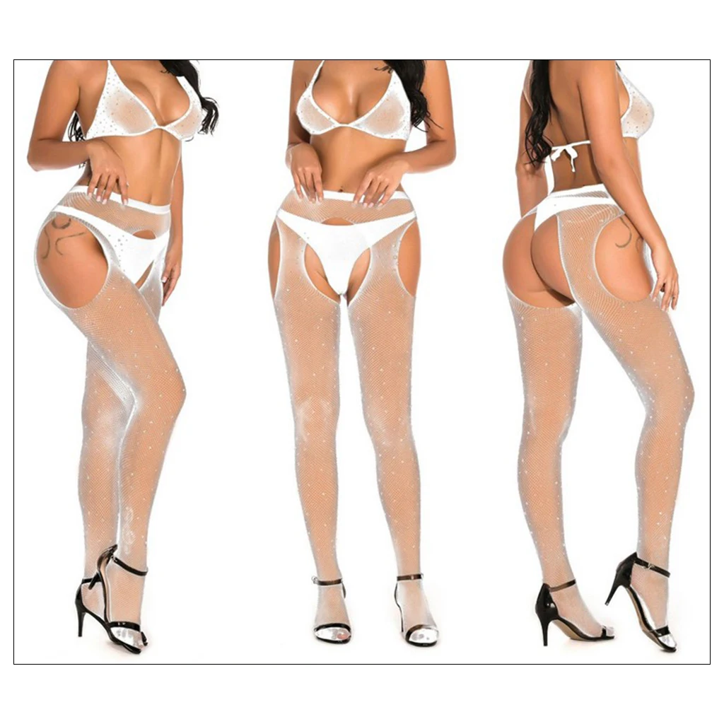 Женские прозрачные стразы сетчатые чулки в сетку колготки | Женская одежда