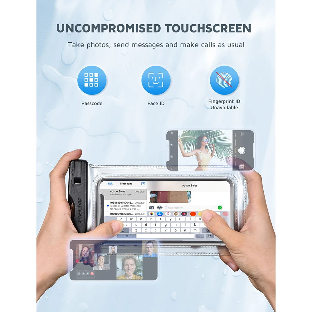 Универсальный чехол-сумка для телефона Mpow 097 IPX8 2 шт. водонепроницаемая IP68 с