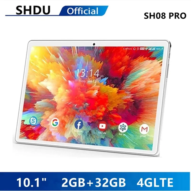 

Планшет SHDU, 10,1 дюйма, Android 10,0, Google Play, 4G, телефонные звонки, Wi-Fi, Bluetooth, GPS, закаленное стекло, планшет 10 дюймов, 2 ГБ + 32 ГБ