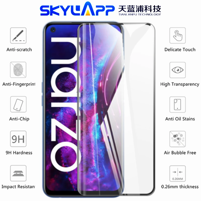 

Защитная пленка для мобильного телефона Realme Narzo30 Pro 6,5 ''HD, защитная пленка на весь экран с защитой от царапин, закаленное стекло, бесплатная д...