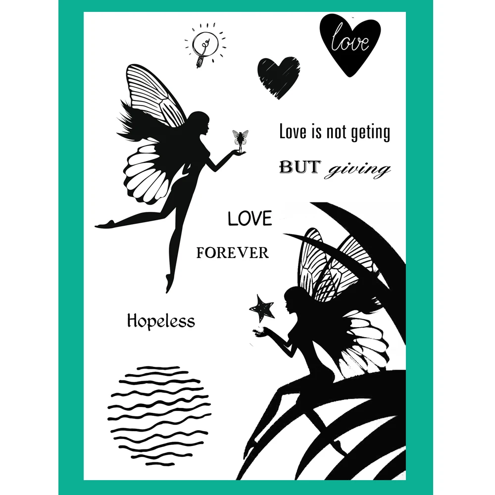 

Flying Butterfly Fairy Clear Stamps For DIY Scrapbooking/Card Making/Album Decorative Rubber Stamp Crafts