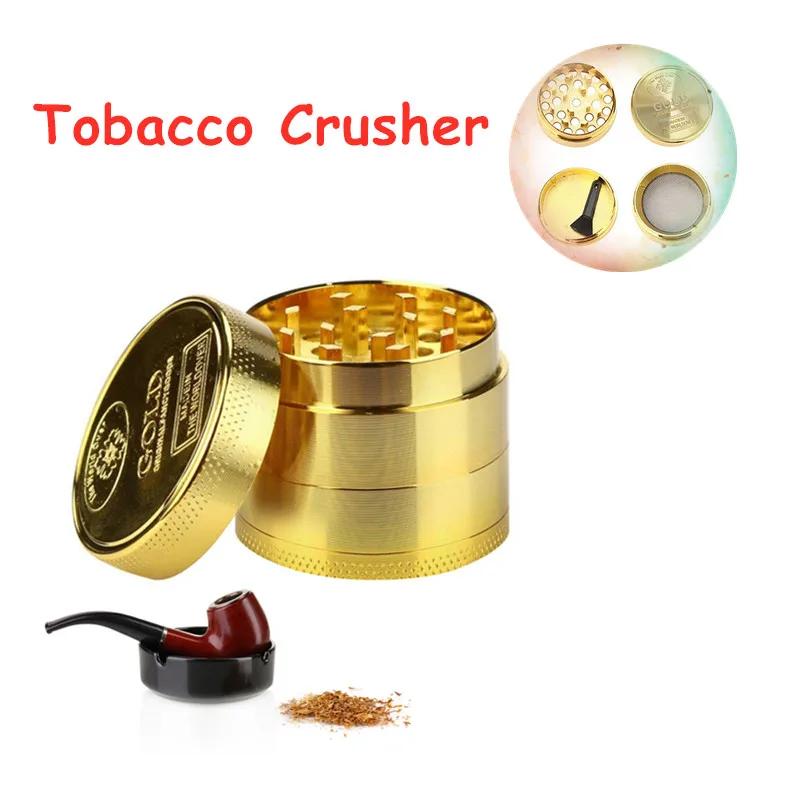 Золотая дымовая шлифовальная машина 4 слоя курительная трубка резак для сигарет