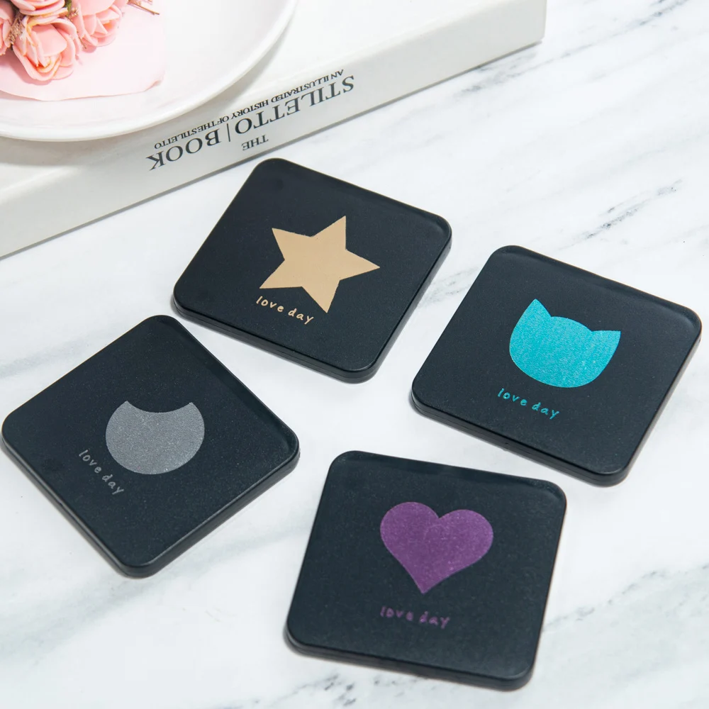 Квадратное мини зеркало для макияжа портативное ручное двухстороннее складное