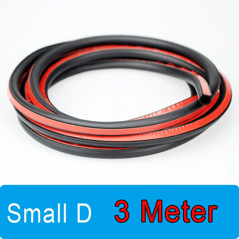 small d 3 meter Автомобильные дверные уплотнительные полосы маленькая d-образная уплотнительная прокладка резиновые уплотнения Звукоизоляция Уплотнительная Прокладка автомобильные аксессуары для интерьера - Цвет: small d 3 meter