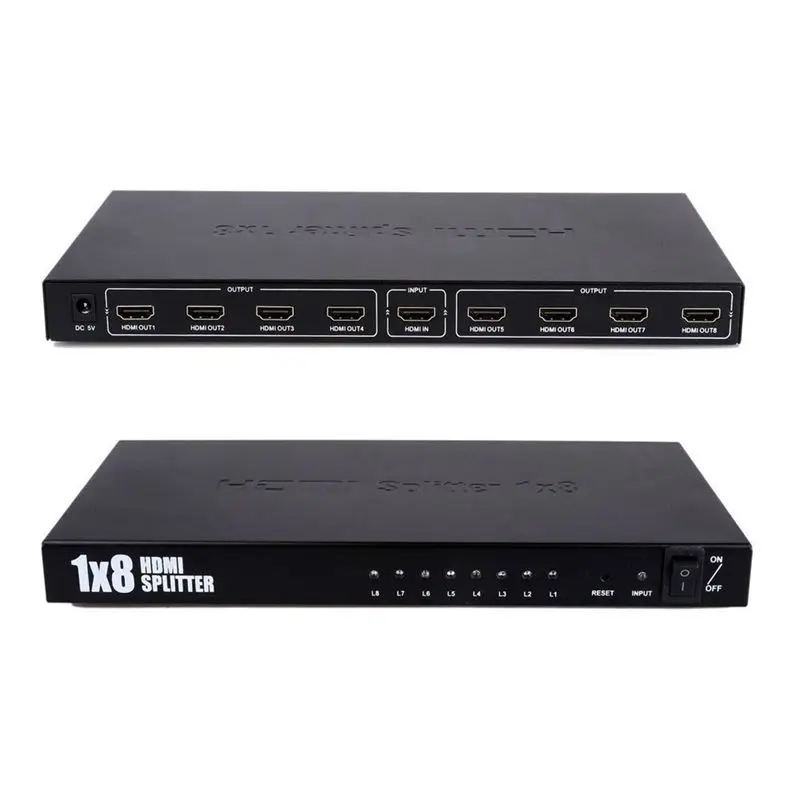 Ultra HD 8 Порт 1 в выход 1x8 HDMI сплиттер аудио видео 1080P для HDTV 3D DVD (вилка США)|Кабели HDMI| |