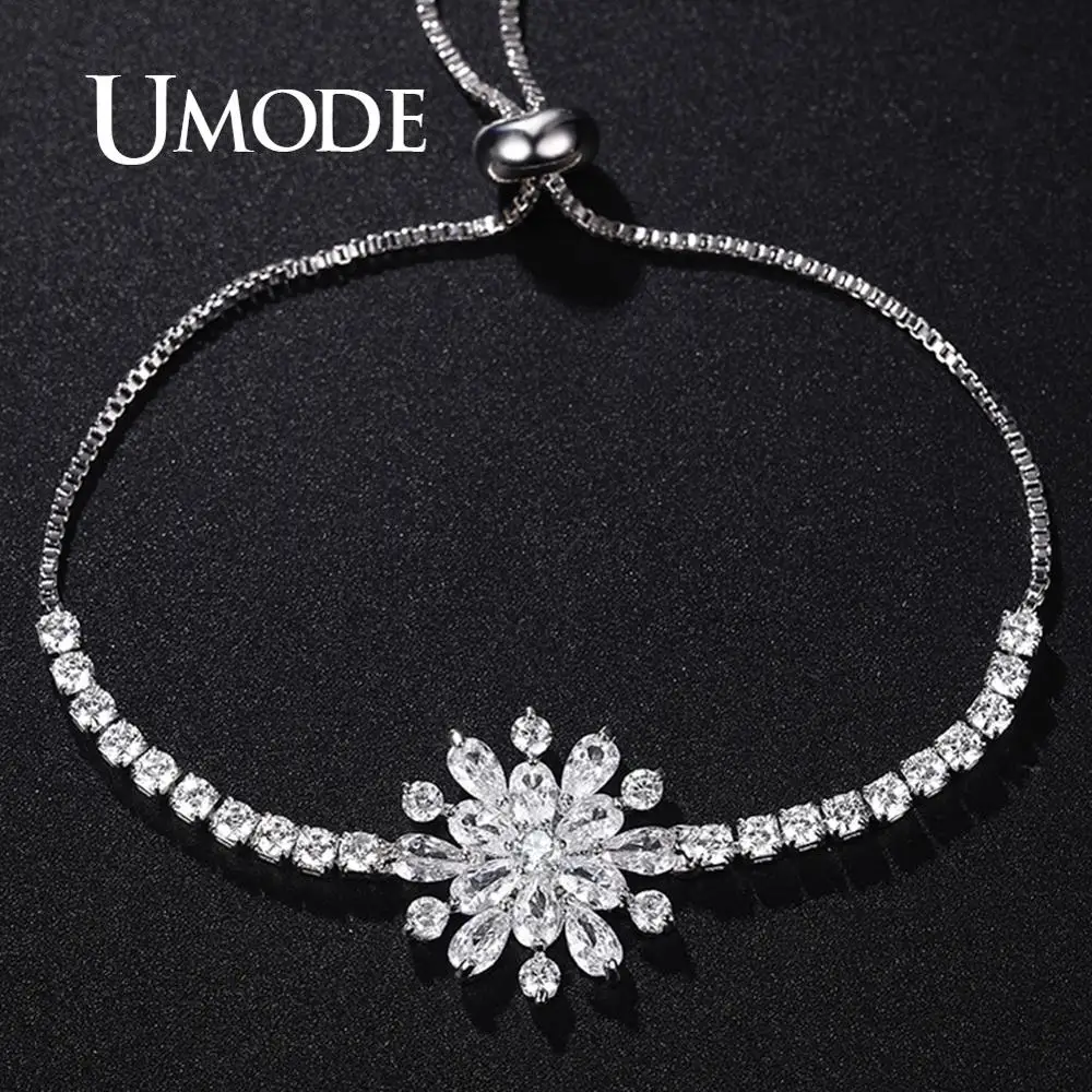 UMODE фейерверк CZ хрустальные браслеты для женщин Femme модные теннисные и свадебные